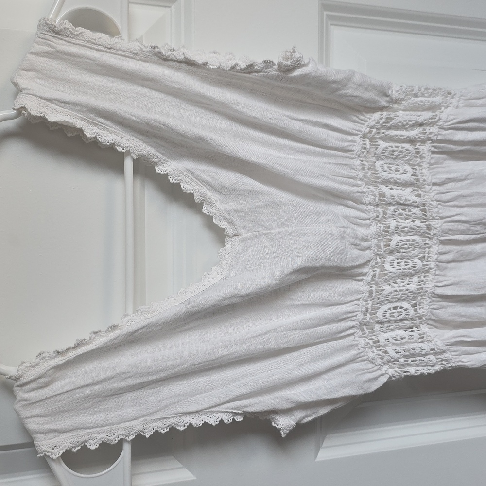 Terzo Millennio 100% Linen White Maxi Dress Women's Size Medium EUC - Picture 5 of 8